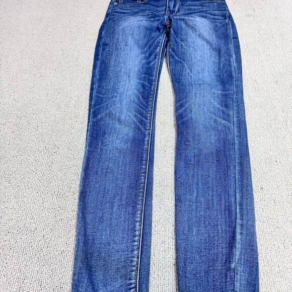 Express Jeans Legging Mid Rise Blue Pockets Women’s Size 00 - Picture 7 of 12